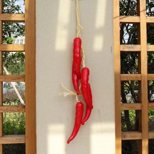 FEELING WELL Home Party Chili skewers Plants Decoration Photography Props Chili Wall Decor Artificial Vegetables Fake Vegetables Simulation Food