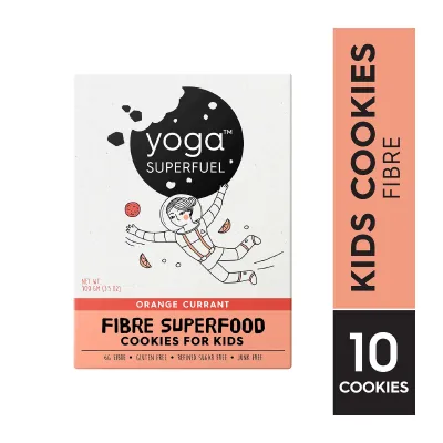 Yoga Superfuel Kids Fibre Superfood Cookies Orange Currant Healthy School Snack Biscuit Gluten And Nut Free
