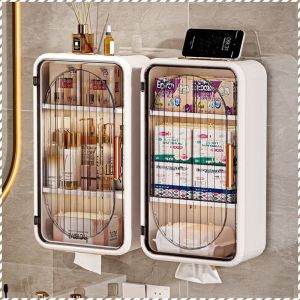 กล่องเก็บของ ป้องกันฝุ่นและความชื้น ที่เก็บของ ประหยัดพื้นที่ ทุกฤดูกาล ถอดออกได้ ชื้นในห้องน้ำ