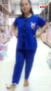 baju tidur wanita kekinian dewasa murah full kancing bb max 70kg bahan kaos serian muda motif