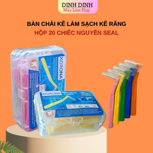 Bàn chải kẽ cho răng niềng Korona (hộp 20 chiếc) dạng L nhiều size vệ sinh răng niềng loại tốt