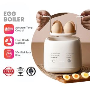 Multifunctional Automatic Egg Cooker Boiler Steamer for Soft Medium Hard Boiled Eggs and Yogurt