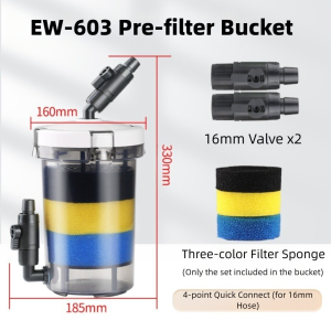 NOBLELUX Without Pump Aquarium Pre-filter Mini Size Easy Installation Filter Barrel High Quality With Filter Cotton Mini Fish Tank Filter Fish Tank Maintenance