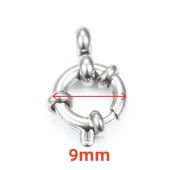 ห่วงสปริงทรงกลมคุณภาพสแตนเลสสตีลสูงเข็มกลัดติดไหปลาร้าแบบทำตะขอสร้อยคอเครื่องประดับ8ขั้วต่อจี้สร้อยข้อมือ 1ชิ้น