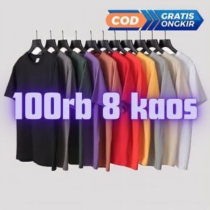 PAKET HEMAT KAOS POLOS 100.000 DAPAT 8 KAOS - KAOS POLOS PRIA - KAOS POLOS WANITA - KAOS POLOS MURAH - LANGSUNG KONVEKSI