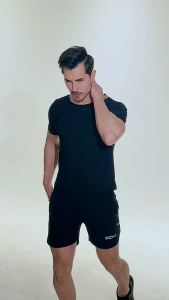 Mens Short Sleeve Violently Sweat Suit Sports Fitness Corset plus Size Belly and Waist Shaping Shapewear