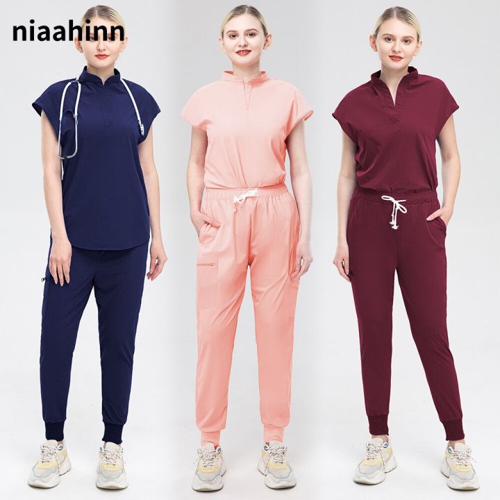 Short Sleeve Scrubs uniform Suit beauty pet shop lab coat spa