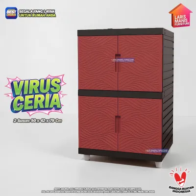 LEMARI PAKAIAN PLASTIK FULL KUNCI 2 SUSUN LEMARI TABITHA PENGUNCIAN TABITHA 2 SUSUN LEMARI PAKAIAN LEMARI PINTU