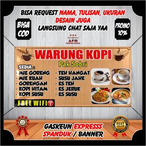 TERBARU - Spanduk Banner Backdrop Warung Kopi Warkop Viral Kekinian / Banner Benner Warkop Warung Kopi Berkualitas Custom