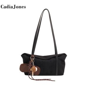 Women Suede Shoulder Bag with Solid Flap Closure Retro Handbag for Work and Travel in Stylish Olive Green