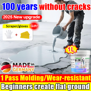 👉Automatic leveling without technology👈 self-leveling quick dry cement floor repair fast dry water proof cement cat lantai simen tampal lubang exposy floor paint heavy duty Fast drying in 2 hours 1000G 微水泥
