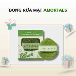 Bông rửa mặt AMORTALS   | Thiết kế hình giọt nước   | Chất liệu mềm mại   | Dễ dàng sử dụng   | Phù hợp cho da nhạy cảm   | Màu xanh lá cây tươi mát