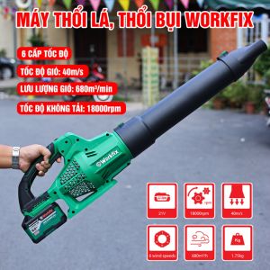 Máy thổi lá WORKFIX WF-TL680M 6 Mức Chỉnh Tốc - Động cơ Không chổi than - Quạt 12 cánh mạnh mẽ