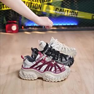 Trendy brand womens dad shoes with tire soles 2026 New autumn shoes with thick soles and height increase for women suitable for sports and casual wear HXX-M-91