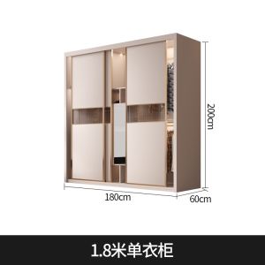 Sliding Door Wardrobe European Simple Household Bedroom Assembly Large Cabinet Modern Sliding Door Storage Wardrobe