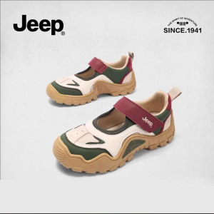 Jeep Thick soled Mary Jane Shoes Womens Outdoor Non slip Sports Shoes Ugly Cute Round Head Shallow Mouth Single Shoe