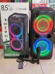 New PartyBox RGB JB-L lighting outdoor Bluetooth speaker TTD-2809 DUEL 8 INCH Party Speaker Bluetooth Wireless with Microphone & Remote Control