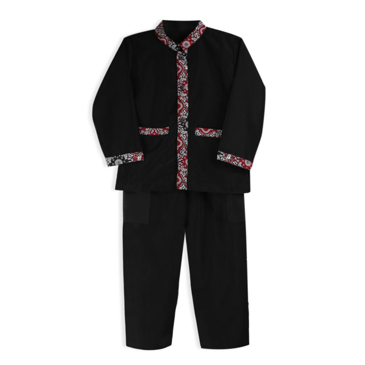 Baju Pangsi Sunda Hitam Batik Nasional Bahan Katun BSY Super Adem