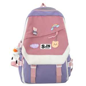 Tas Sekolah Wanita Korea Populer 2023 Backpack Perempuan  SD SMP SMA Kuliah Kapsitas Besar Buat Laptop Buku Paket LKS  Gratis Pin 2pcs