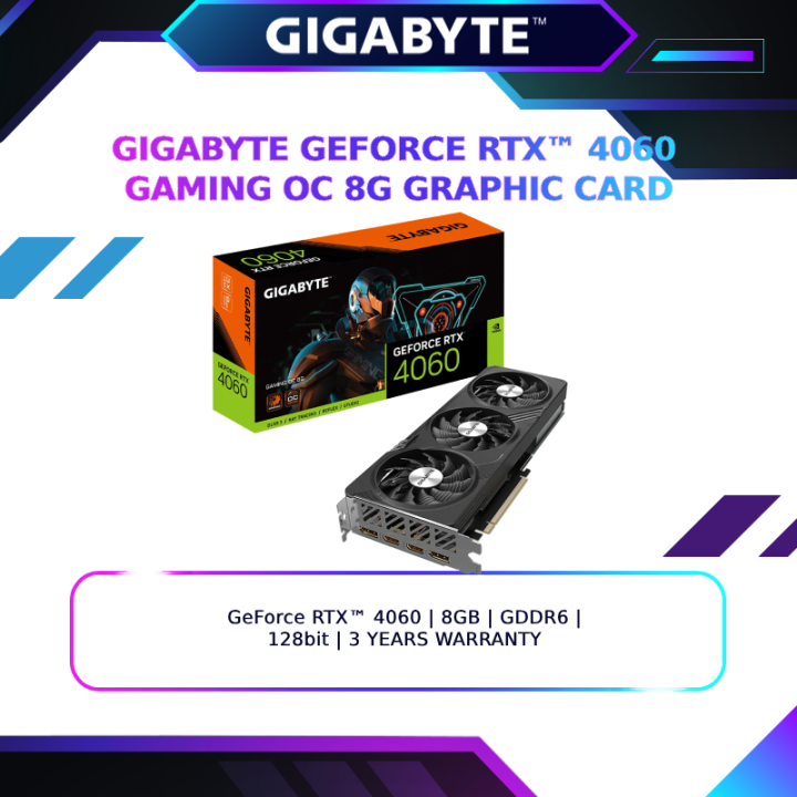 Gigabyte Card Geforce Rtx­­ 4060 Gaming Oc 8g Gv-n4060gaming Oc-8gd 