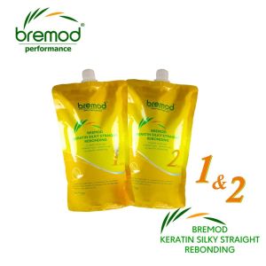 Bremod Keratin Silky Hair Straightening Rebonding with  Rejuvanating Hair Mask Set 1+2+3 Perm Hair Care Treatment BR-T012+BR-H033