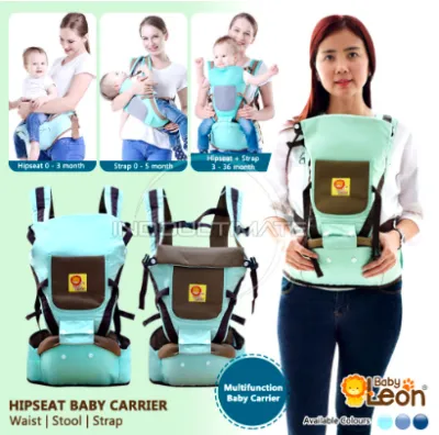 LZ-5in1 Gendongan Bayi Hipseat BABY LEON Depan Multifungsi (0-3 Tahun) Anti Capek Kanguru by-60 geos Gendongan Instant Simple Geos