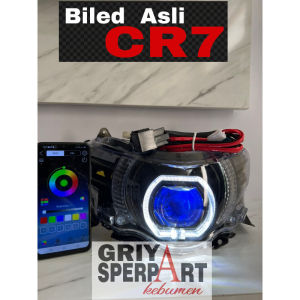 Lampu depan mio Soul GT Fi custome Biled Asli projector CR7 devil RGB + Relay