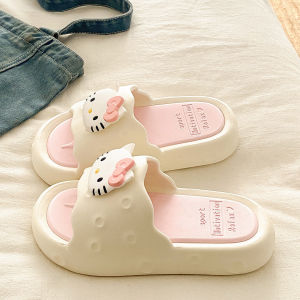 [Free Shipping] Student Dormitory Cartoon Thick-Soled Indoor Slippers Non-Slip And Odor-Resistant KT Cat Design EVA Material Suitable For Summer Wear WomenS Style 2026 New Collection