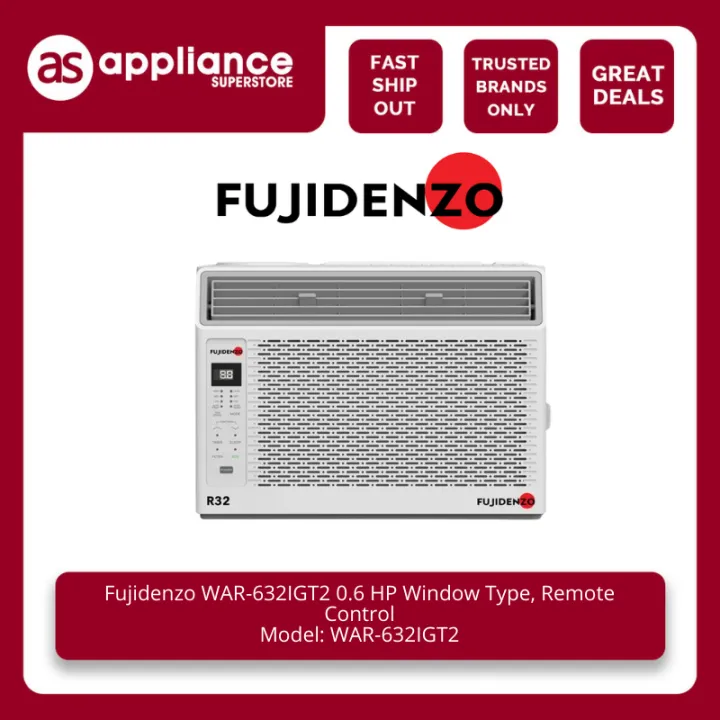 Fujidenzo WAR-632IGT2 0.6 HP Window Type, Remote Control | Lazada PH