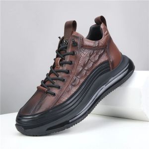 【Hot Sale】Light luxury crocodile pattern thick-soled air-cushion casual shoes