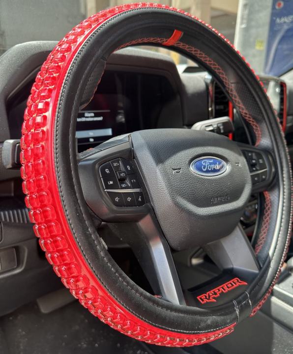 thumbnail image 2 of Two-Tone Black & Blue 4-Piece Car Floor Mat Set & Sport Grip Steering Wheel Cover 2 of 11
