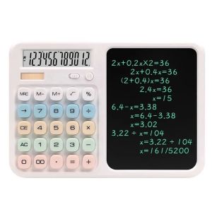 Multifunctional Dual Power Calculator Solar+Battery 12 Digits Screen Large Display with Writing Pad Hand Writing