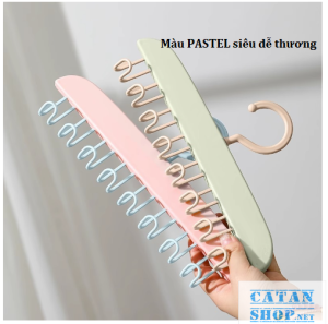 Móc Áo Treo Đồ Tiện Dụng LOẠI NHỰA màu Pastel treo đồ lót thắt lưng cà vạt áo khoác 8 móc GD781-Moc8Nhua
