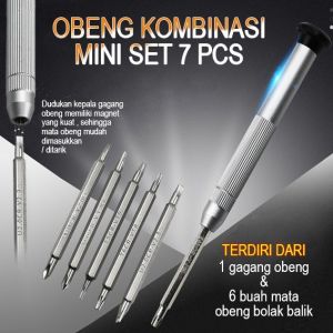 Obeng Kombinasi MINI SET 7 PCS Chrome Vanadium