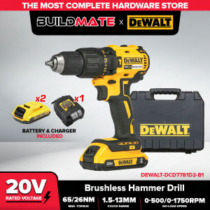Buildmate x DEWALT 20V BRUSHLESS HAMMER DRILL DRIVER KIT | LED | 65NM | DCD7781D2-B1