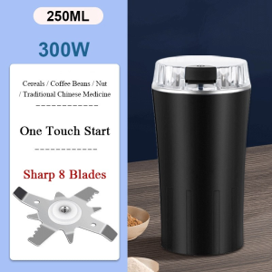 Ready Stock 300W Portable Electric Grinder 304 Stainless Steel Strong Power Powder Machine For Beans Nuts Seeds Grain Crushing Food Processor Blender With Malaysia 2-Pin Plug 磨粉机