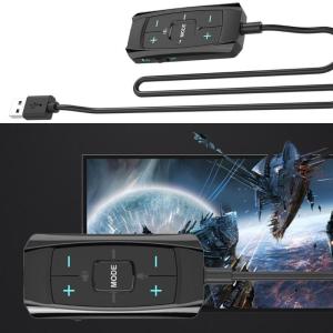 อะแดปเตอร์แปลงการได้ยิน USB พร้อมเสียงรอบทิศทาง7.1สำหรับชุดหูฟังเกมส์ PC ในสายสัญญาณเสียงและการควบคุมแบบเงียบ