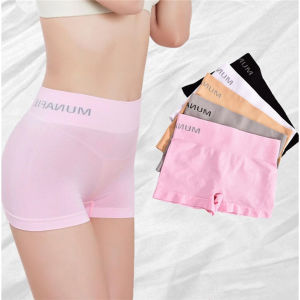 Lizida MUNAFIE Women Solid Color Cotton Mid-waist Boxer Briefs Seamless Elastic Hip-lifting Panties Safety Pants
