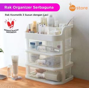 Rak MakeUp Serbaguna 3 Susun - Rak Kosmetik Penyimpanan Alat-Alat Kecantikan