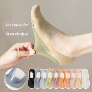 FSDZ 5 PCS/SETSilicone Anti-slip Invisible No Show Socks Summer Ultra-thin Breathable Sock Slippers Solid Color Ice Silk Low Cut Boat Socks