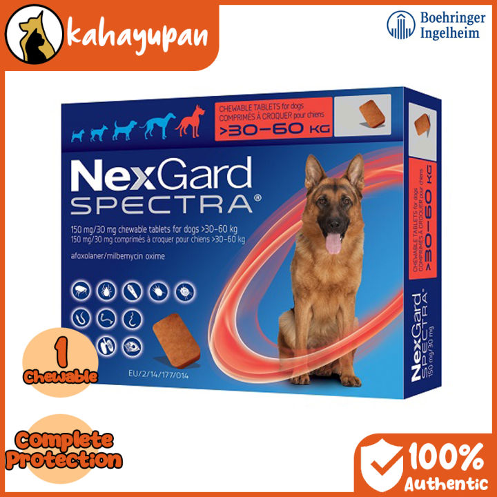 Nexgard Spectra Single Anti Tick Flea Mange and Deworming Chewable for Extra Large Dogs 30 60 kg Lazada PH