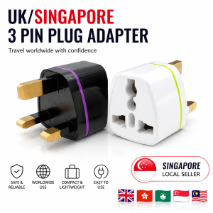 Universal to UK/SG 3 Pin Plug Adapter Travel Power Socket Converter SG Ready Stock