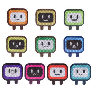 10Pcs Motorcycle Tail Super Reflective Sticker Cartoon Small Square Car Bumper Decorative Decal Waterproof Safety Sticker