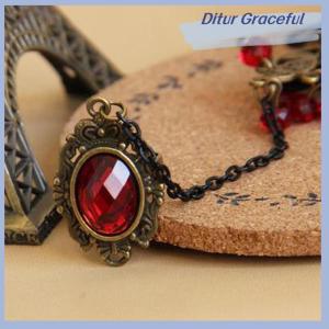 Ditur Hot New Elegant Gothic Style Lace Red Rose Bracelet with Adjustable Finger Ring