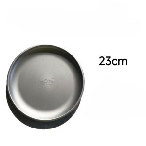 LUSIT Titanium Purification Camping Plate Lightweight 14/17/20/23/26cm Round Frosted Picnic Gear Outdoor Picnic Plate For Barbecue Home Dinnerware