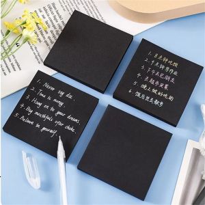 GONUUWGL Easy Post Notes Sticky Notes Message Notes Self-adhesive Black Notepads Student Children Self-Stick Memo Pad School Supplies