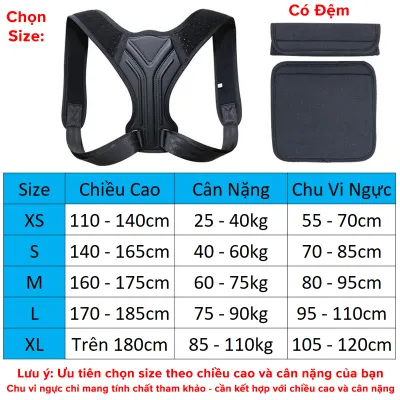 Đai Chống Gù Lưng Trẻ Em Người Lớn Chọn Size Có Nẹp Da PU Cứng Cho Dân Văn Phòng A02 - Có Đệm Đi Kèm Chính Hãng Amalife