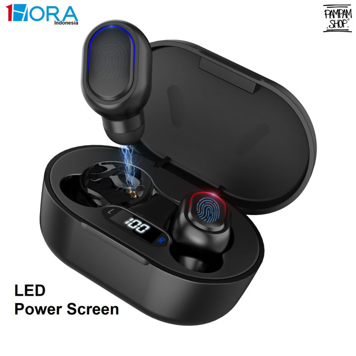 1HORA ORIGINAL TWS A8S with LED Power Screen Display Earphone True