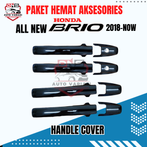 PAKET Outer & Handle Cover Warna Black Chrome ALL NEW BRIO 2018-up Aksesories Mobil Kualitas Premium Grade A Bisa COD Cover All New Brio