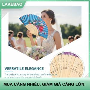 【LAKEBAO】 Cầm Tay Trung Quốc Tre Gấp Fan Hâm Mộ Cổ Điển Hoa In Fan Cho Phụ Nữ Mùa Hè Ngoài Trời Đảng Trang Trí Nội Thất Làm Mát
